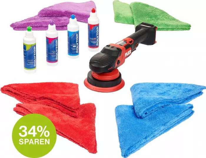 Set-Deal Akku-Exzenterpolierer FLEX XCE 8 150 18-EC C