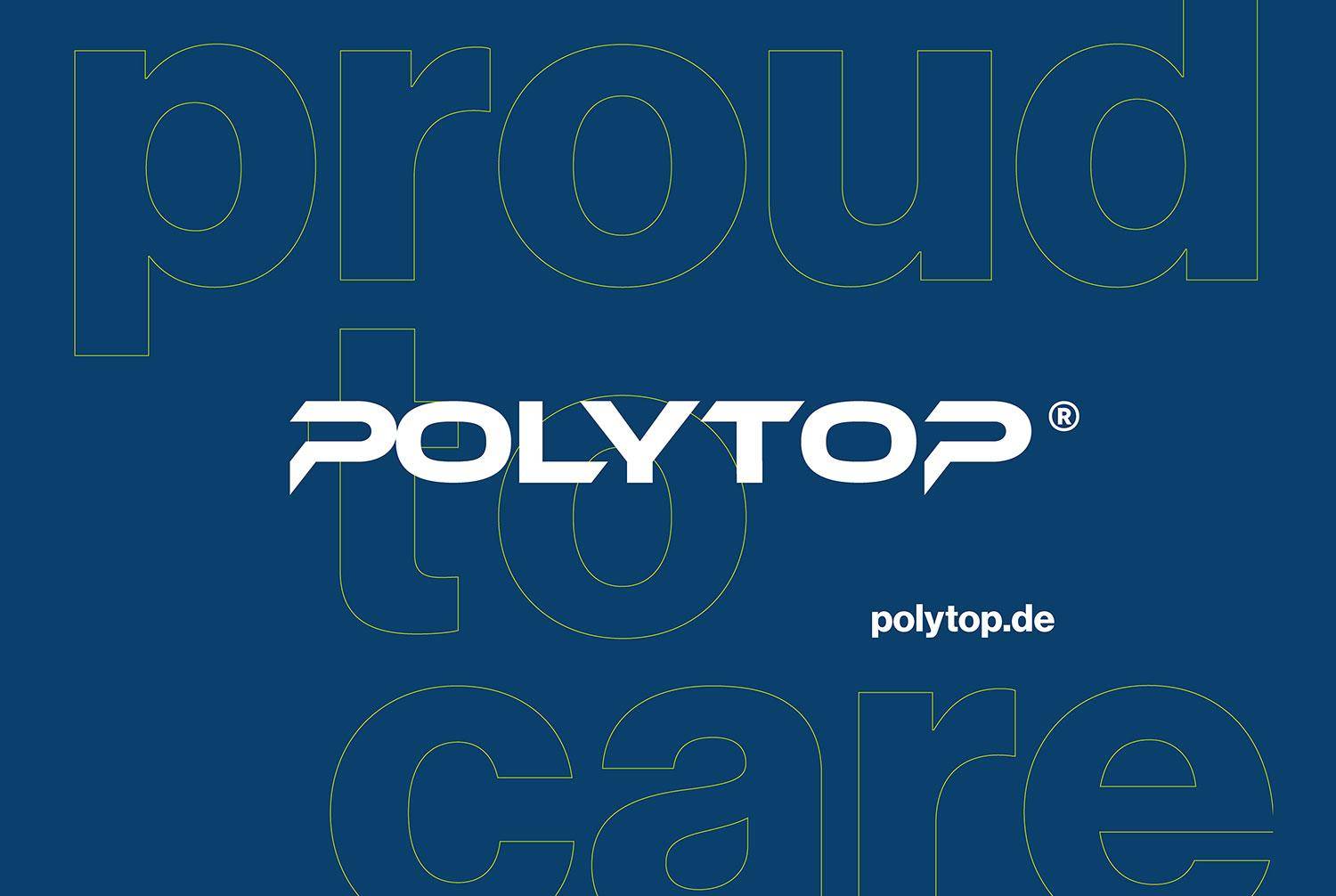 Werbebanner Motiv proud to care 150 x 100 cm